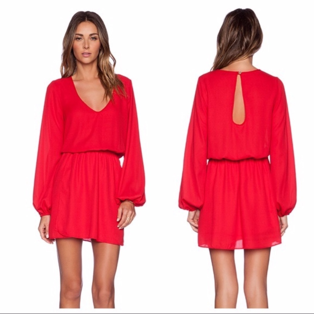 Show me your Mumu red rainier long sleeve dress M